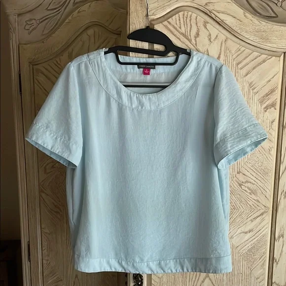 Vince Camuto Blue Boxy Crop T-Shirt - Picture 1 of 6